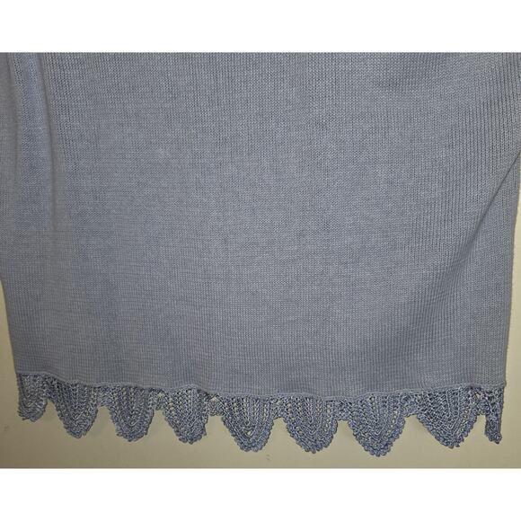 Storybook Knits Pastel Blue Tank Sweater Top Plus Sz 3X Crocheted HSN Tags Rare - Picture 2 of 16